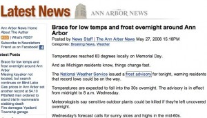 Frost Advisory News Story