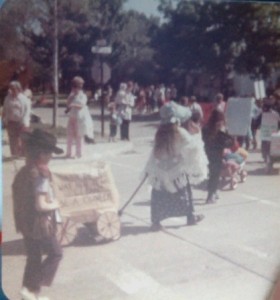 "When the land was new, it was clean! Be a Pioneer!" My brother and I in the Clean Up Parade, 1973